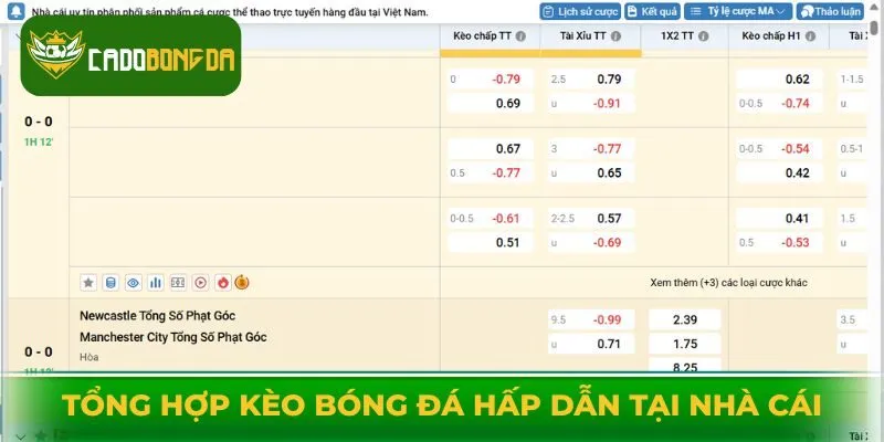 Tổng hợp kèo bóng đá hấp dẫn tại nhà cái Topbet
